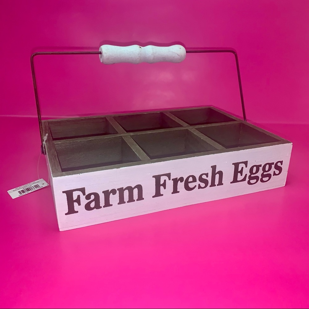 Farm Fresh Eggs Wooden Caddy Crate
